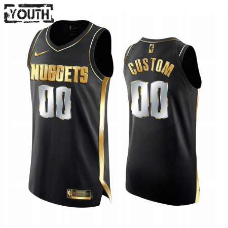 Kinder NBA Denver Nuggets Trikot Benutzerdefinierte 2020-21 Schwarz Golden Edition Swingman